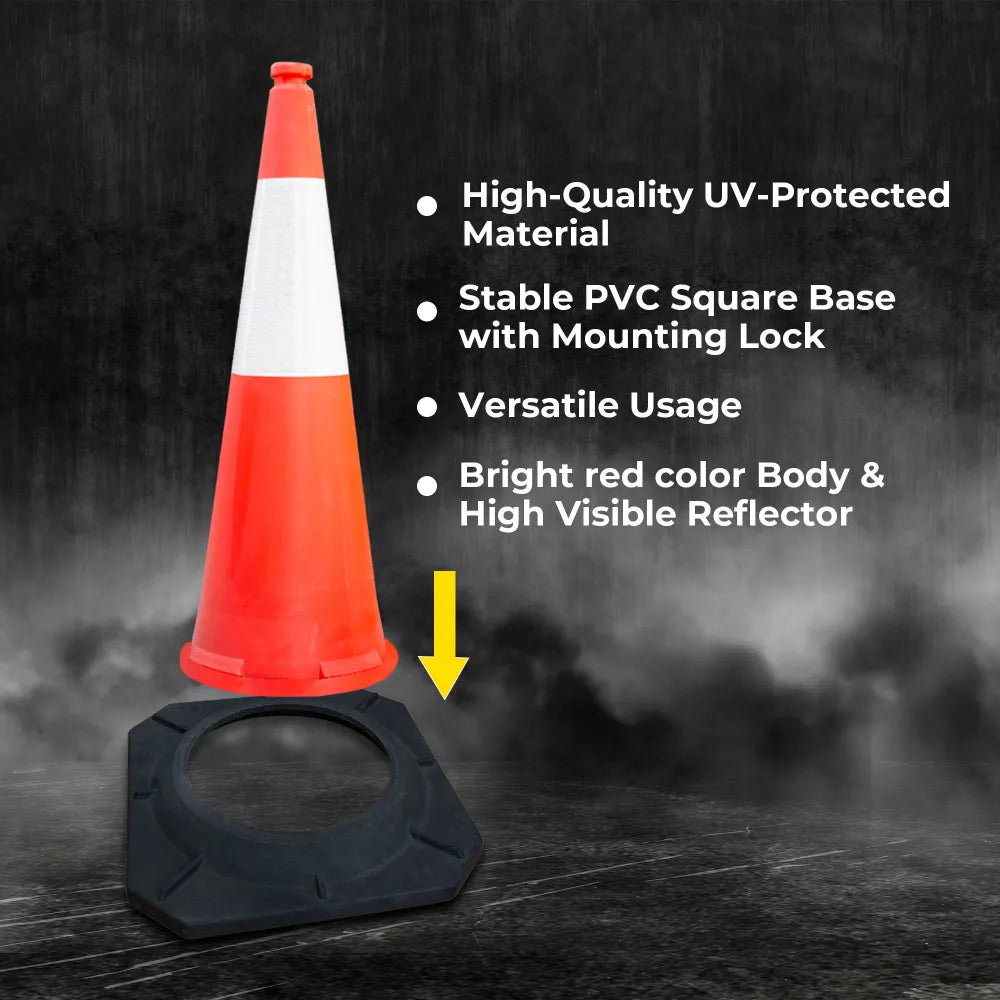 Reflective Traffic Cone With Weighted Base