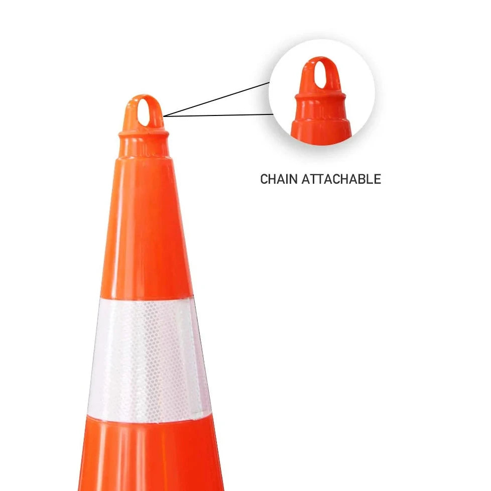 Unbreakable traffic cone with chain attachable