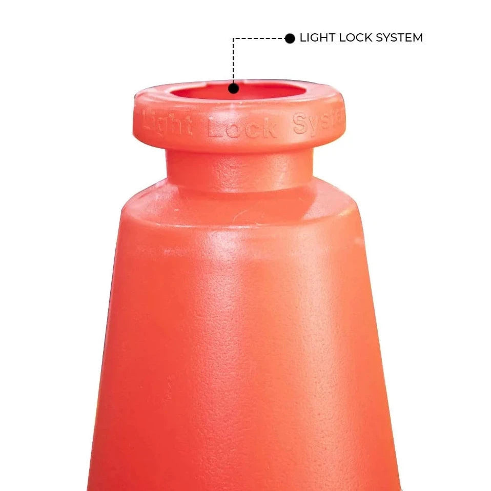 Traffic Safety Cone With Light Lock System