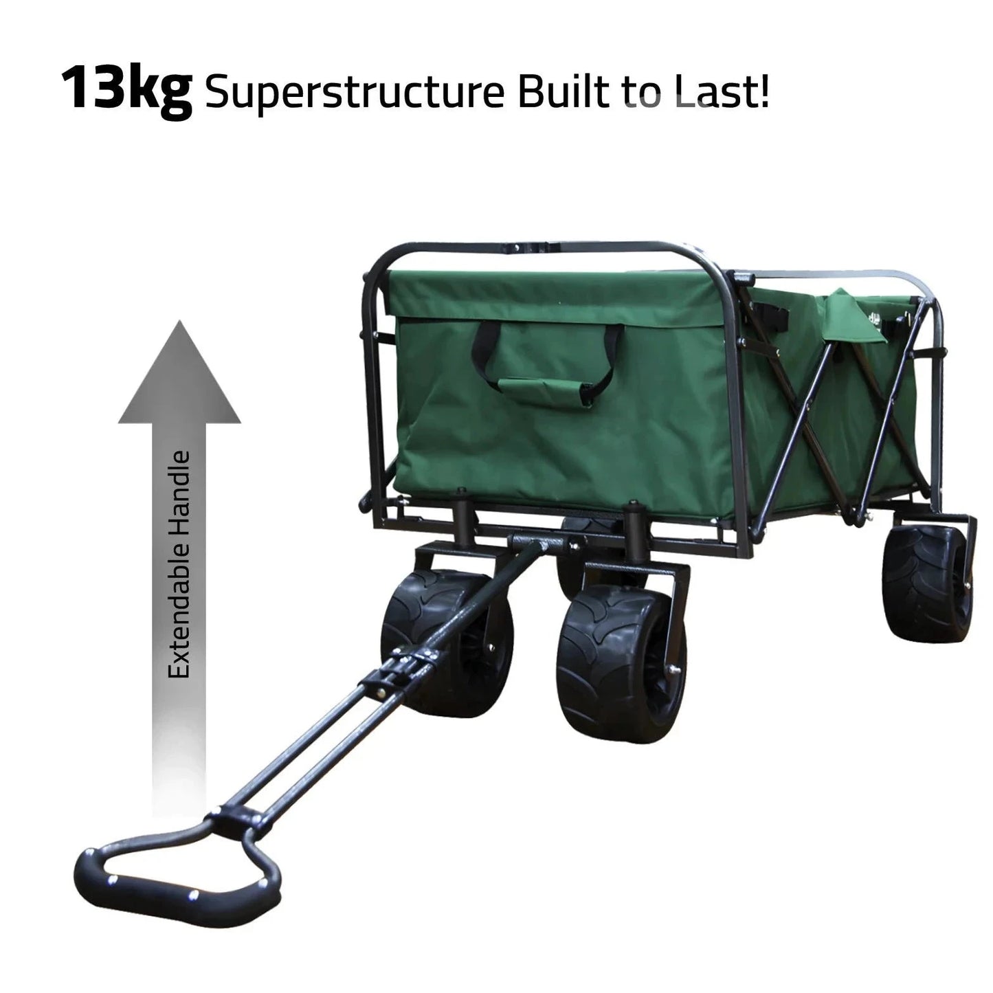 trolley green with extendable handle