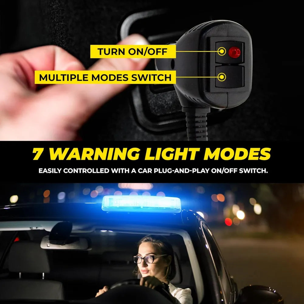 Car warning light system with switch and light