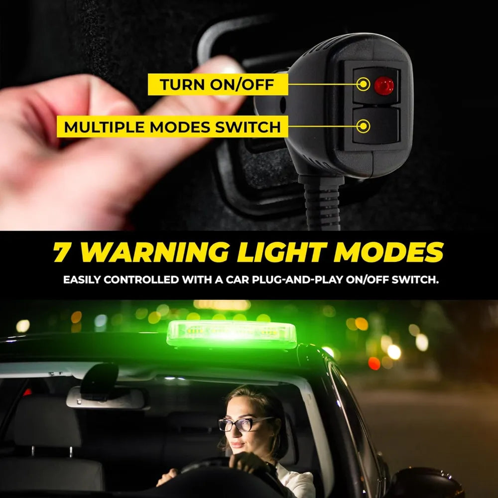 Car warning light system with switch and LED lights