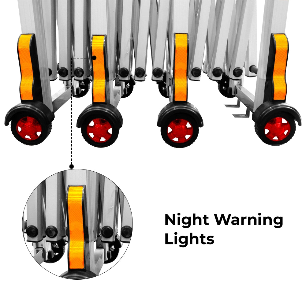 safety barricade with night warning lights
