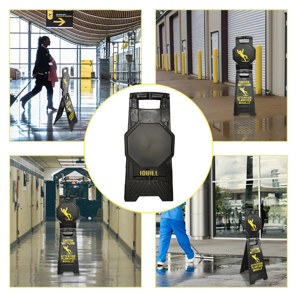 Wet Floor Caution Sign Black