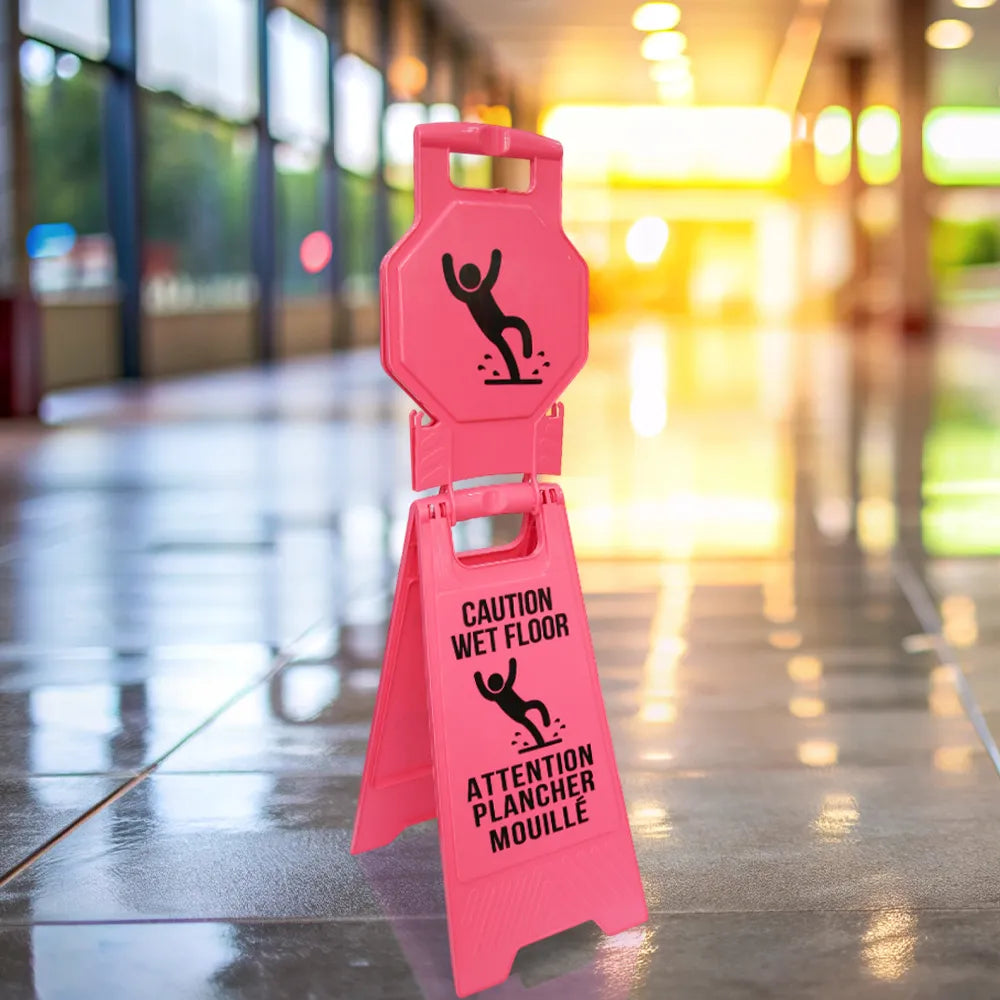 High Visibility Wet Floor Sign Pink