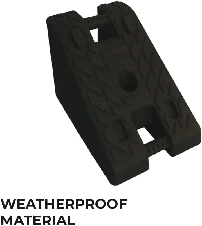 Weather proof wheel stopper