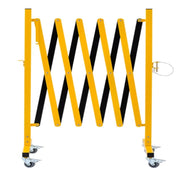 Barrière de sécurité extensible de 8.2 pi, jaune et noir, 100 po, avec 4 roues verrouillables