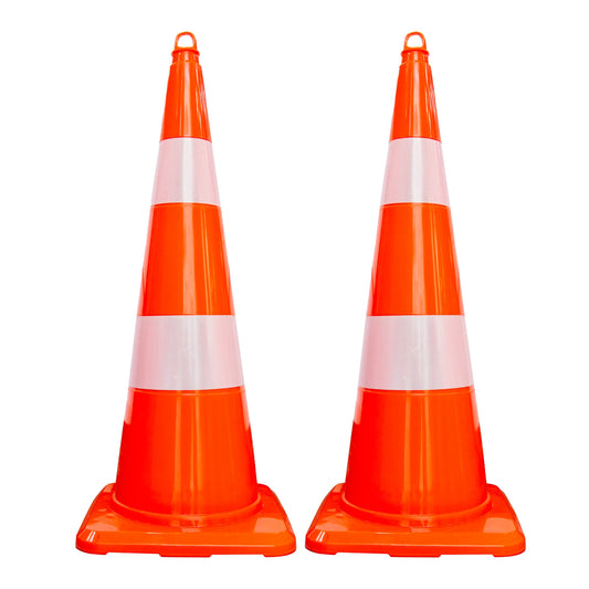 Two Pieces 30 Inch Traffic Cone | Reflective Road Safety Cone -Orange