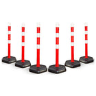 Reflective Channelizer Post - Red | PPC Delineator Post with PP Weighted Base | Flexible Demountable Handle