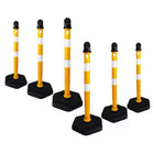 Reflective Channelizer Post - Yellow | PPC Delineator Post with PP Weighted Base | Flexible Demountable Handle