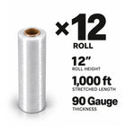 Pellicule étirable pour palettes 12 po x 1000 pi (calibre 90), fabriquée aux Émirats arabes unis