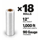Pellicule étirable pour palettes 12 po x 1000 pi (calibre 90), fabriquée aux Émirats arabes unis