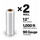 Pellicule étirable pour palettes 12 po x 1000 pi (calibre 90), fabriquée aux Émirats arabes unis