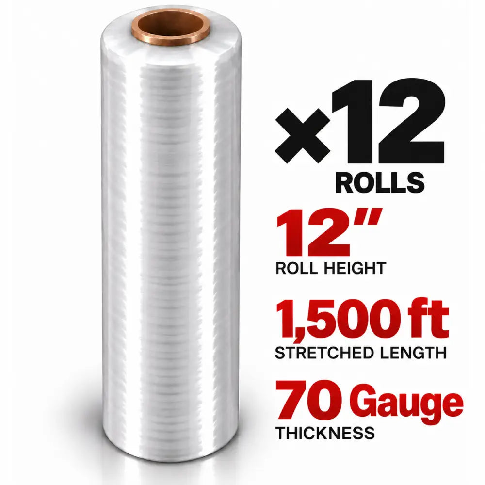 Stretch Wrap 12" x 1500ft 70G Delivered