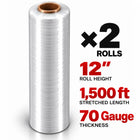 Pellicule étirable 12 po x 1500 pi, calibre 70 — livrée
