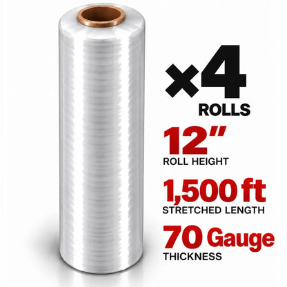 Stretch Wrap 12" x 1500ft 70G Delivered