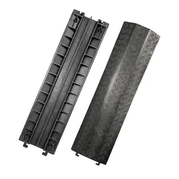 Black Cable Protector 40 x 11 Inch 2-Channel Cable Ramp