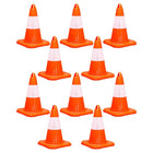 Cône de sécurité routière en PVC avec bande réfléchissante | Cône de signalisation de 13 po — Orange