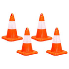 Cône de sécurité routière en PVC avec bande réfléchissante | Cône de signalisation de 13 po — Orange