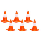 Cône de sécurité routière en PVC avec bande réfléchissante | Cône de signalisation de 13 po — Orange