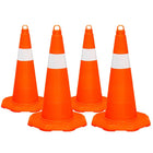 Cône de signalisation en PVC avec bande réfléchissante | Cône de sécurité routière de 20 po — Orange