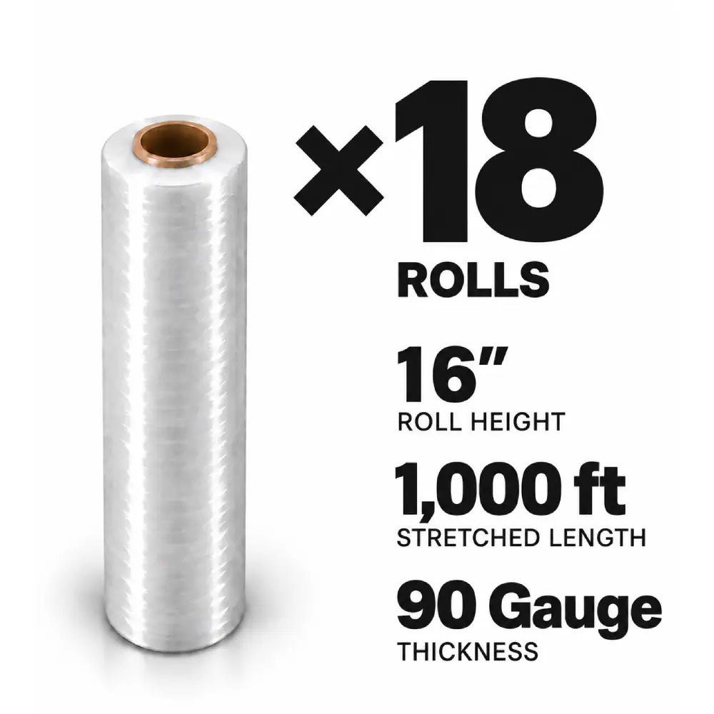 Pallet Wrap 16" Stretch Film 1000ft (90 Gauge) – Made in UAE