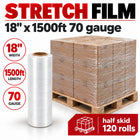 Pellicule étirable d’emballage 18 po x 1500 pi (calibre 70)