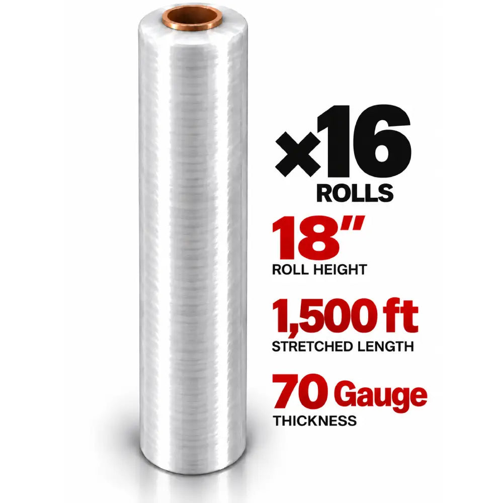 Stretch Film Wrap 18" x 1500 ft 70 Gauge