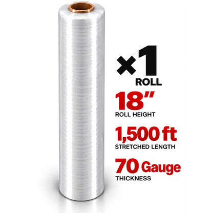 Stretch Film Wrap 18" x 1500 ft 70 Gauge