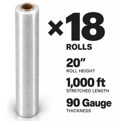 Stretch wrap film 90G | width 20 inch 2.5 kg 1000ft