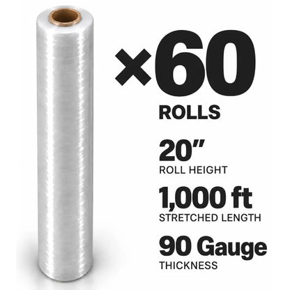 Stretch wrap film 90G | width 20 inch 2.5 kg 1000ft
