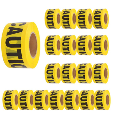 One Box of 200 Meter Caution Warning Tape - Yellow (20 Rolls)
