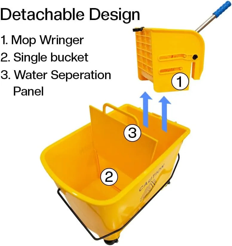 Cleaning Cart With Mop Wringer And Bucket