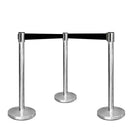 3pcs Black Stanchion Post Barrier