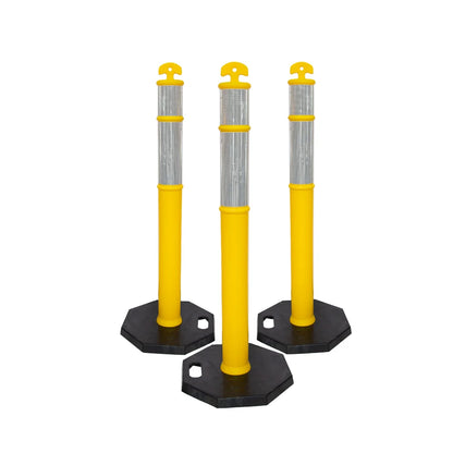 3pcs Yellow Delineator Post with Base