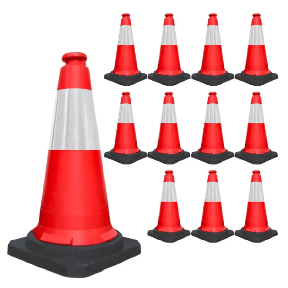 Cône de signalisation réfléchissant | Cône de sécurité routière de 30 po — Rouge