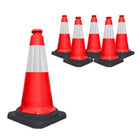 Cône de signalisation réfléchissant | Cône de sécurité routière de 30 po — Rouge