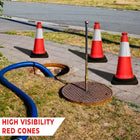 Cône de signalisation réfléchissant | Cône de sécurité routière de 30 po — Rouge
