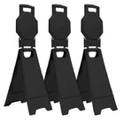 3pcs Floor Standing Warning Sign Black