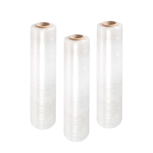 Three Roll Multipurpose Stretch Film | Up to 3000ft Clear Shrink Wrap for Household, Pallet Packing