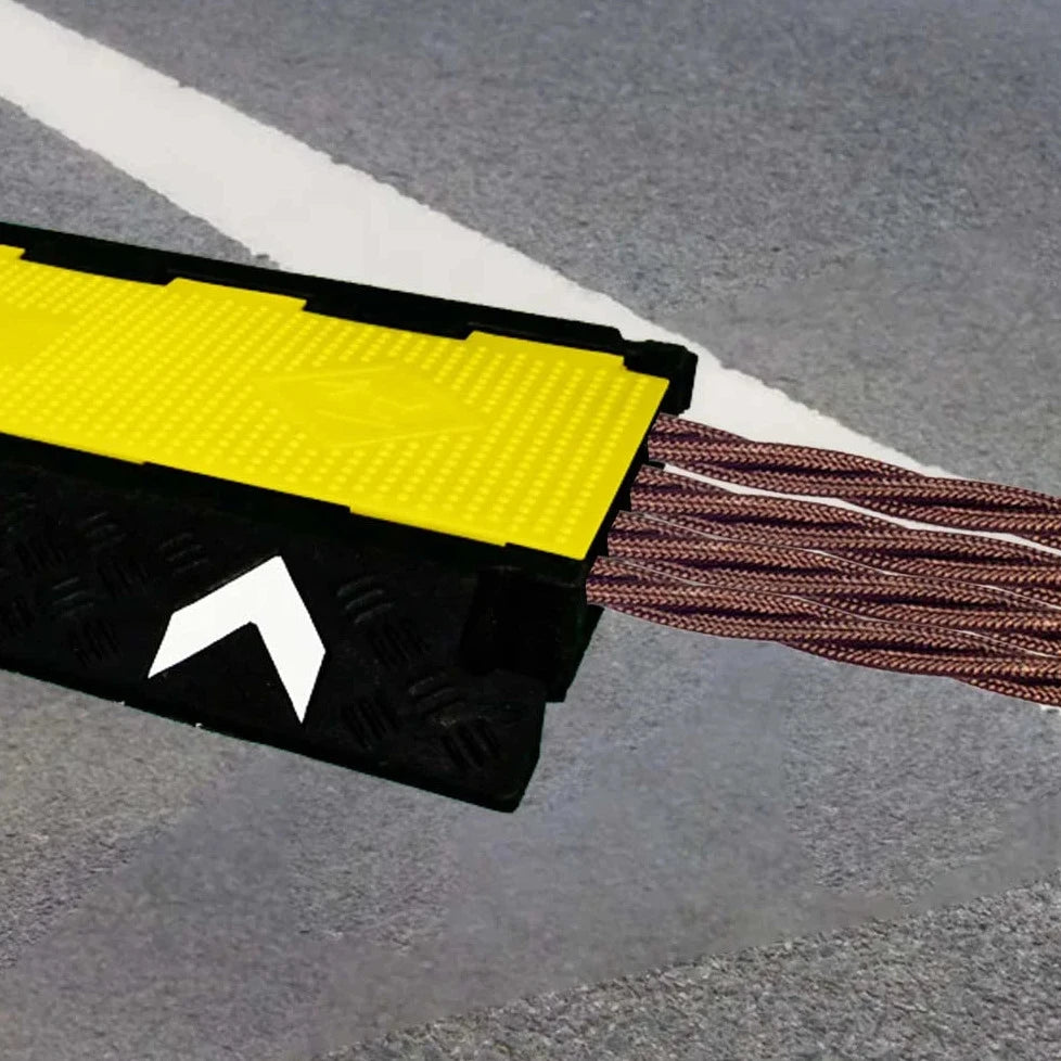 4 Channel PVC Reflective Cable Protector Ramp with Flip Lid | Shop Now