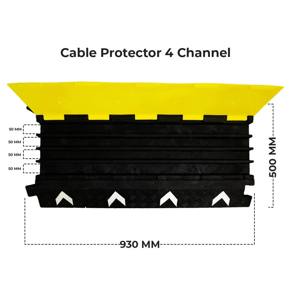 Lead Protection Ramps 4 Channel PVC Reflective Cable Protector Ramp with Flip Lid | Shop Now