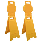 Yellow Blank Caution Floor Sign Foldable A-Frame Double Sided