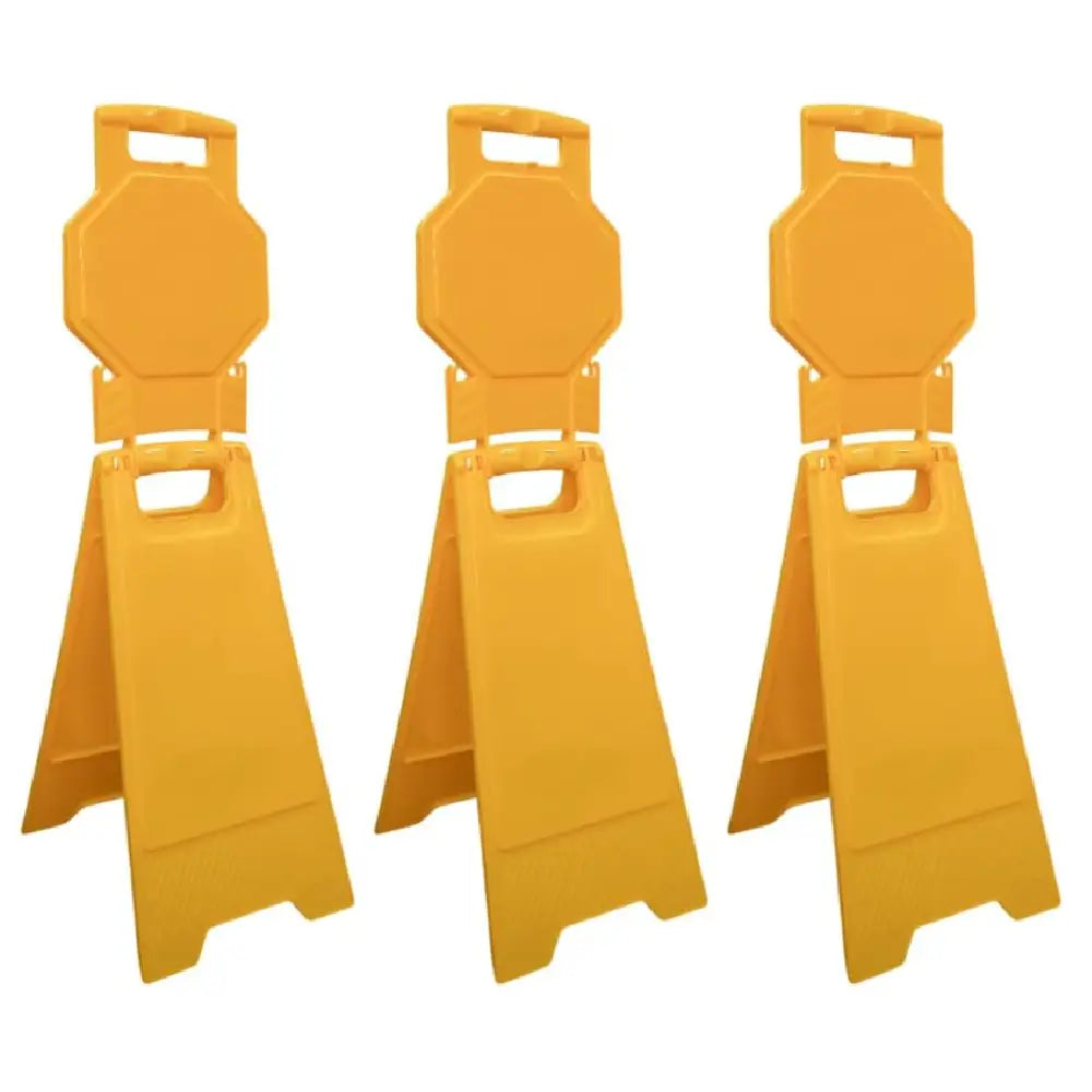 Yellow Blank Caution Floor Sign Foldable A-Frame Double Sided