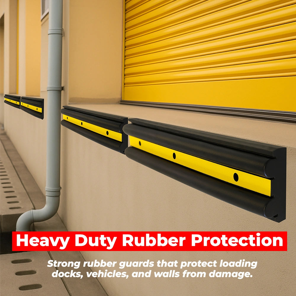 Heavy-duty rubber protection strip with yellow
