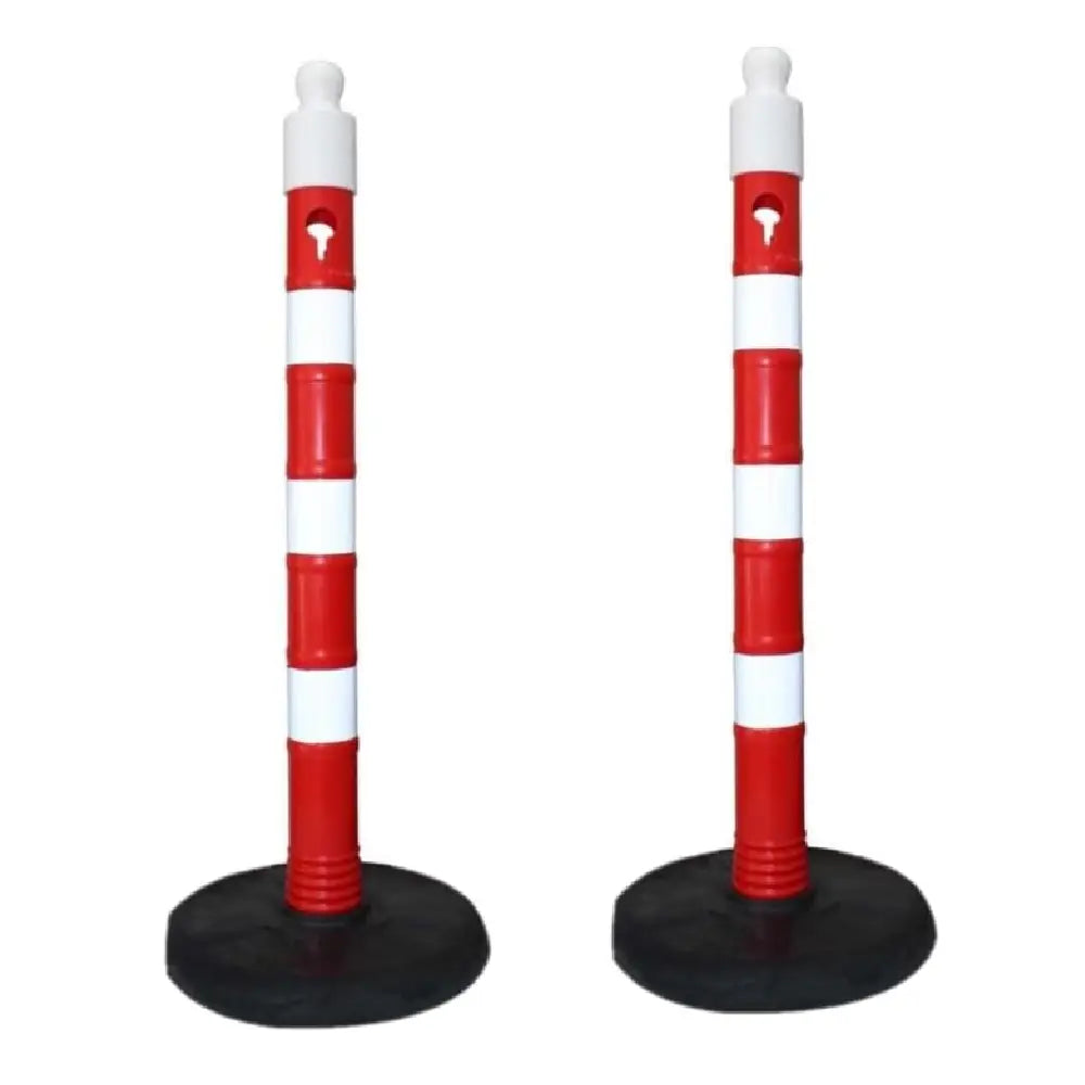 Poteau d’avertissement réfléchissant rouge | Délinéateur en plastique avec base lestée en PVC