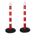 Poteau d’avertissement réfléchissant rouge | Délinéateur en plastique avec base lestée en PVC