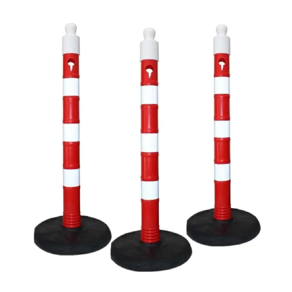 Poteau d’avertissement réfléchissant rouge | Délinéateur en plastique avec base lestée en PVC