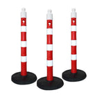 Poteau d’avertissement réfléchissant rouge | Délinéateur en plastique avec base lestée en PVC