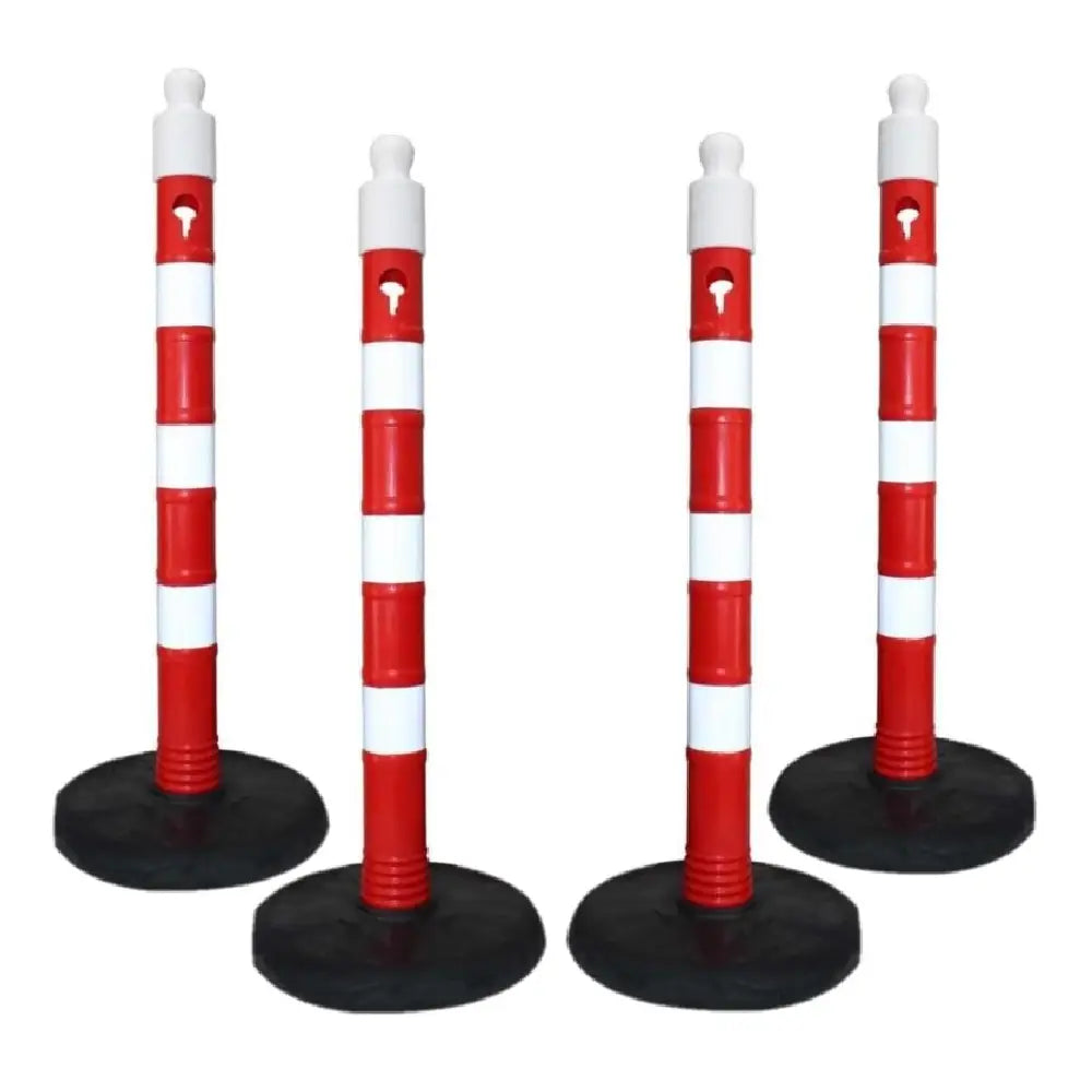 Poteau d’avertissement réfléchissant rouge | Délinéateur en plastique avec base lestée en PVC